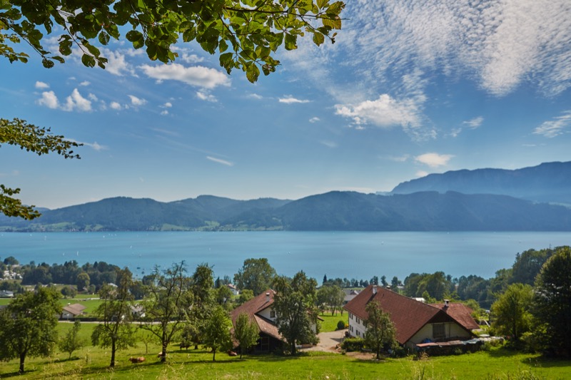 Panoramablick vom Schafberg über das Salzkammergut